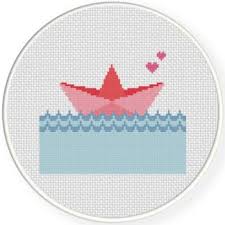 Charts Club Members Only Paper Boat Cross Stitch Pattern