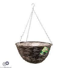 Marksman Rattan Garden Hanging Basket