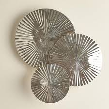 Silver Pleated Discs Wall Decor Set
