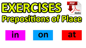prepositions of place in on at