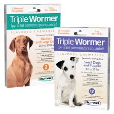 The manufacturer recommends that puppies be treated with sentry wormx hc ds liquid wormer for. Triple Wormer Durvet