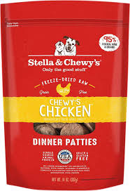 Stella Chewys Chewys Chicken Dinner Patties Freeze Dried Raw Dog Food 25 Oz Bag
