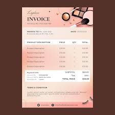 realistic makeup artist invoice template
