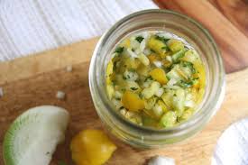 fermented salsa with yellow tomatoes