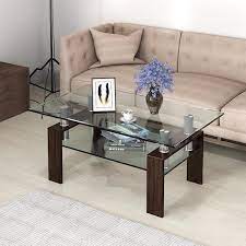 Black Rectangle Glass Coffee Table