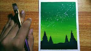 easy green night sky poster color