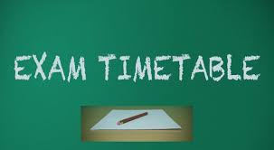 Image result for revised exam timetable