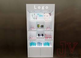 cosmetic display shelves white for