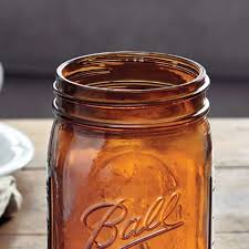 Amber Glass Mason Canning Jar