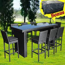 Your insider's guide for sourcing home furnishing products. Outdoor Furniture Bar Table Chairs Patio Dining Pool High Rattan Wicker Set 9pcs Ebay