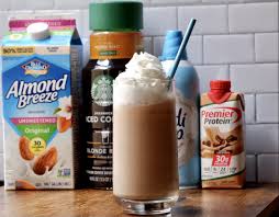 iced coffee protein shake food by the