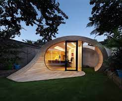 Compact Curled Wood House Makes A