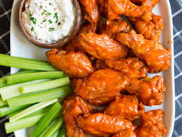 baked buffalo wings with blue cheese