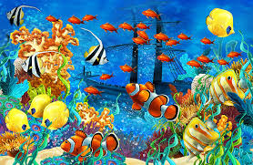 Sea Scape Aqua Wall Art Wall Mural