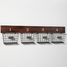 Wood And Wire Wall Multi Basket
