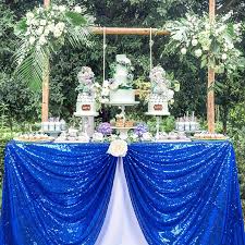 royal blue sequin tablecloth fabric