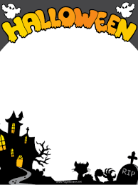 Haunted House Halloween Border