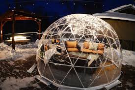 cozy dining domes for a socially