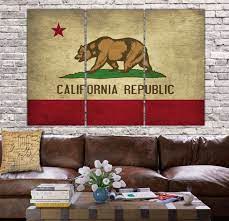 California State Flag Canvas 3 Panel