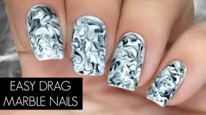 drag marble nail art with gel polish