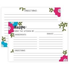 Qoo10 Madison Floral Recipe Cards Set Of 50 Double Sided