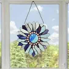 Blue Purple Tiffany Style Stained Glass