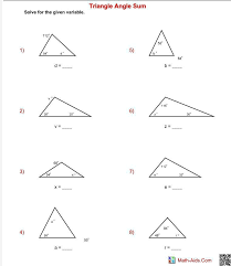 Triangle Angle Sum Solve For