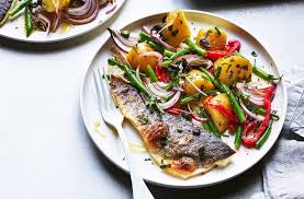 grilled sea b fillets with