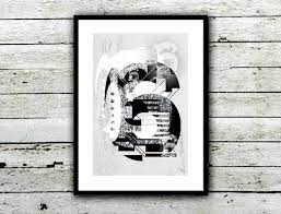 Typography Wall Art Numbers Number Six