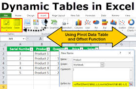 How To Create Dynamic Tables In Excel Using Table Offset
