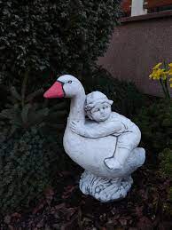 Buy Boy With Goose Concrete Statue