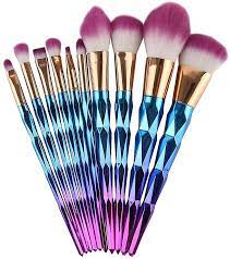 10 pcs rose gold makeup brush set