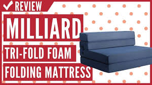 milliard tri fold foam folding mattress