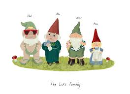 personalised garden gnome print by