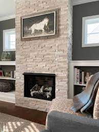 White Birch Ledgestone Fireplace