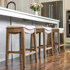 Natural Backless Wooden Counter Stool
