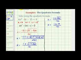 Ex Quadratic Formula Two Real