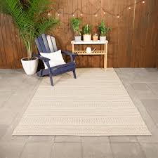 Get free shipping on qualified outdoor rugs or buy online pick up in store today in the flooring department. Hampton Bay Natural Cream 8 Ft X 10 Ft Striped Indoor Outdoor Area Rug 3001966 The Home Depot Outdoor Rugs Patio Outdoor Area Rugs Indoor Outdoor Area Rugs