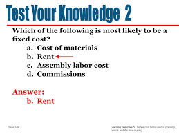 The only cost on here likely to be a fixed cost is how much you pay in rent, or answer b. Prepared By Debby Bloom Hill Cma Cfm Chapter 1 Managerial Accounting In The Information Age Slide Ppt Download