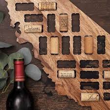 California Map Wood Wine Cork Holder