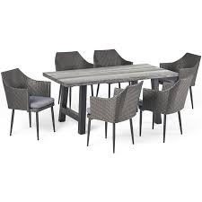 Patio Dining Set In Natural Gray