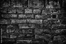 Gloomy Old Black Brick Wall Sinister