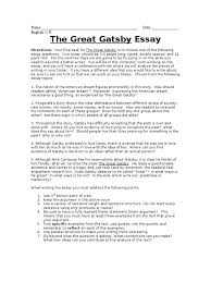 the great gatsby final essay the great gatsby american dream 