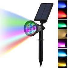 solar color changing 7 led waterproof