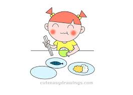 These are the absolute easiest drawing ideas for kids. How To Draw A Little Girl Eating Easy For Kids Cute Easy Drawings
