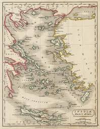Map Of Ancient Greece And Aegean Sea 1827 Antique Maps