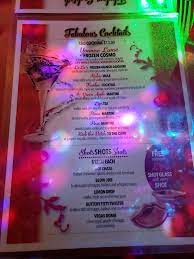 menu at lips drag queen show palace