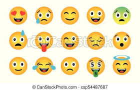 Emoji Set Cute Funny Emotional Icons Happy Emoticons Smiling