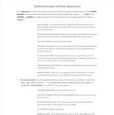 Used Car Purchase Contract Sample Sales Template Beautiful
