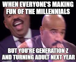Millennials is the term coined for the generation between generation x and generation z, generally understood to be born between the early 80s and early 2000s. Millennials Vs Gen Z Memes
